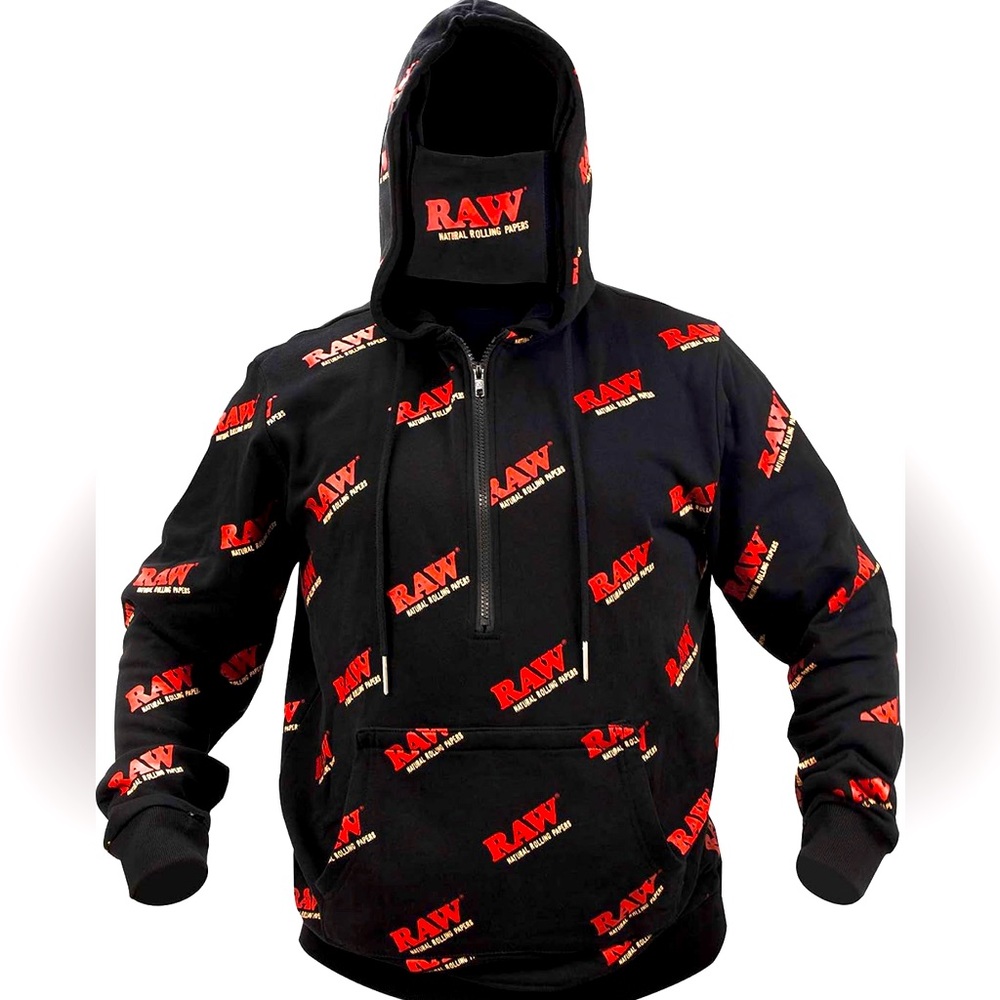 Raw Hoodie Hoodie has a built in rolling tray, pouch,pokers and stash Large only